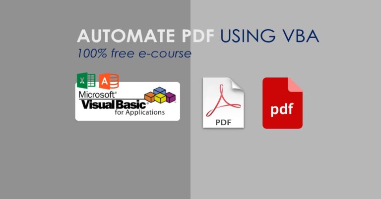 PDF Automation using VBA